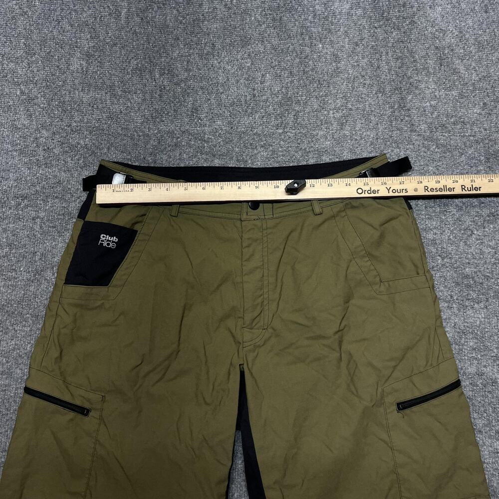 Club Ride Cargo Cycling Shorts Mens XL Green Adjustable Waist Mountain Bike - Picture 5 of 8